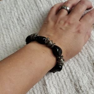 💥$5 SALE💥VINTAGE Gunmetal STONE Bracelet